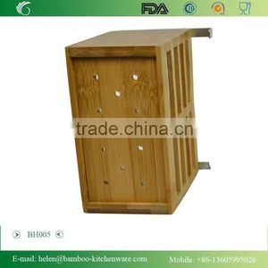 BH005/Natural Bamboo Flatware Holder Cutlery Basket Utensil Drying Rack Cutlery Rack for Kitchen Dinnerware Draining Rack thumbnail-4