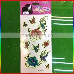 Non-toxic Fashion Custom Body Art Glow in the Dark Body Tattoo Sticker thumbnail-1