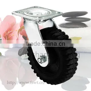 5 Inch Rubber Wheel, Heavy Duty Swivel Hardware Caster thumbnail-3