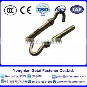 Zinc Yellow Hook Bolt Sleeve Anchor thumbnail-1