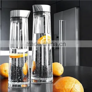 35 Oz Glass Drip-free Carafe With Stainless Steel Silicone Flip-top Lid, Glass Water Pitcher, Glass Fridge Carafe, Ice Tea Maker thumbnail-1