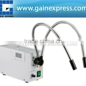 DUAL Pipe Gooseneck Fiber Optic Microscope LED Illuminator 110V / 220V thumbnail-1