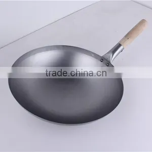 Carbon Steel Material Machine Made Two Handle Steel Wok thumbnail-4