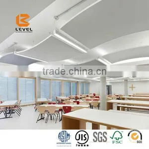 High Quality Curved Glasswool Acoustic Ceiling Solutions Fiberglass Soundproof Paint Tiles thumbnail-1