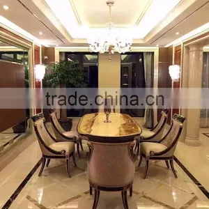 English Style Solid Wood Dining Room Furniture Oval Dining Table thumbnail-1