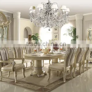 Pure American Classic Luxury Full Solid Wood Cream Color Palace Carving Dining Room Furniture Set(MOQ=1 SET) thumbnail-3