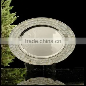 Mother Pearl Charger Plate/ Steel Show Plate/ Charger Plate thumbnail-2
