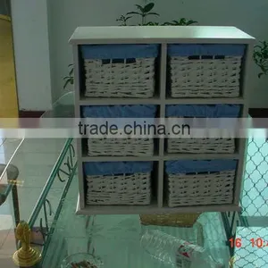 Large Natural Wooden Cabinet Wicker Furniture With Handle thumbnail-1