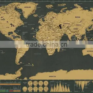 CT-750 Small Black Mini Map Black Luxury Creative Gifts World Edition Map thumbnail-4