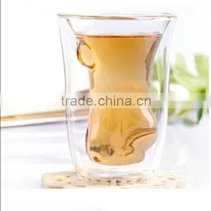 Double Woman Shape Beer Glass, Glass Water Cup Drinkware Beer Wine Glass Cup Vodka S thumbnail-3