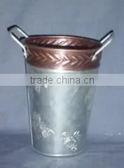 Galvanised Garden Planter With Butterfly Stamped Design thumbnail-1