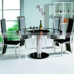 TH633 Modern Design Tempered Glass Top Dining Table thumbnail-2