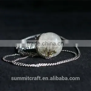 Natural Real Dandelion Pendant Necklace thumbnail-2