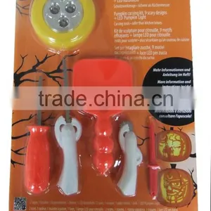 Deluxe Halloween Pumpkin Carving Kits With LED Touch Light thumbnail-1