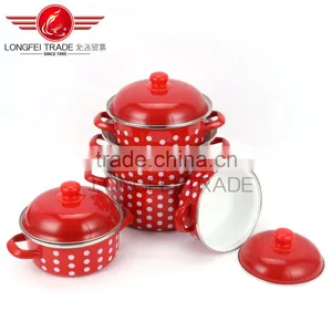 3pcs Enamel Cookware Casseroles Set With Customize Decal Cast Iron Enamel Casserole thumbnail-2