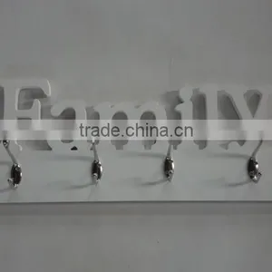Modern White Wood And Metal Coat Rack thumbnail-1