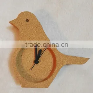 Cork Clock With Bird Design thumbnail-1