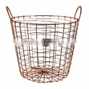 Kitchen Pantry Bath Wire Basket Tote With Handle thumbnail-3