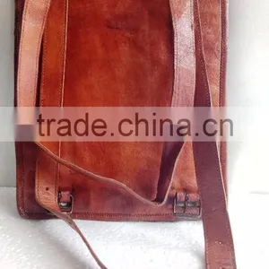 Handmade Vintage Full Flap Pure Goat Leather Travel Bag thumbnail-2