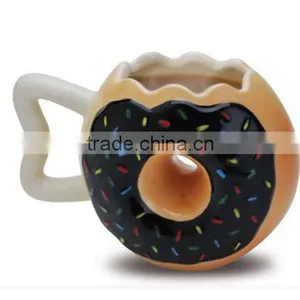 Lovely Ceramic Donuts Mug Chocolate Glaze Doughnut CoffeeMug With Sprinkles thumbnail-1