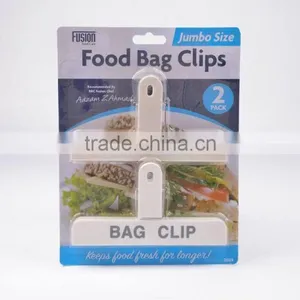 Jumbo Size PK/2 Plastic Handy Food Bag Clips Grip Clamp for Chip Coffee Snack Cereal Bread Keep Dry Fresh thumbnail-2