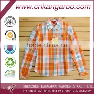 Ladies' 100% Cotton Plaid Casual Shirt With Short or Long Sleeve thumbnail-1