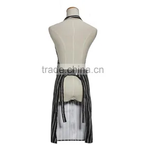Black Adult Apron Kitchen Restaurant Bar Chef Cook Waiter Polyester Stripe Bib Cook Cleaning Avental Delantal Tools thumbnail-3