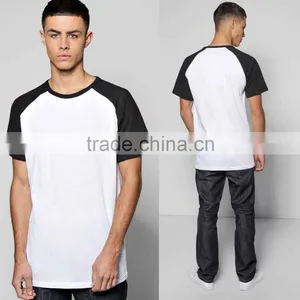 Blank Black Plain Baseball Jersey, 100% Cotton Short Sleeve Raglan Baseball T Shirt For Men thumbnail-1