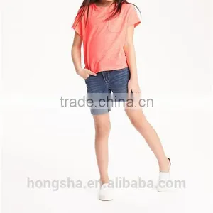 Child Girls Linen Blend Basic Tee HST8063 thumbnail-5