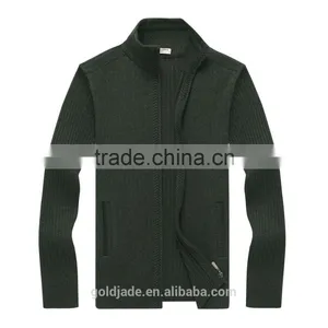 Casual Men's Winter Wool Knitted Zip Cardigan Men Plain Knit Cardigan Sweater thumbnail-4