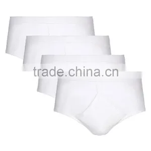 4 Pack Classic Pure White Cotton Briefs Sexy Man Briefs thumbnail-4