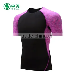 Fashion Design 100% Polyester Quick Dry Gym Wear Men Short Sleeve Fitness T Shirt thumbnail-4