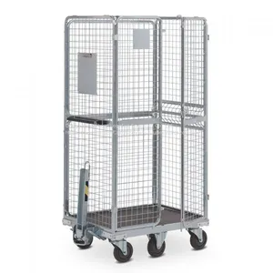 4 Sided Roll Cages Warehouse Cage Trolley Wire Mesh Rolling thumbnail-1