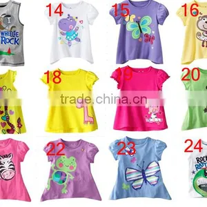 Fashion Brand New Girls Summer Short Sleeve Cartoon T-shirts 100% Cotton Tops thumbnail-1