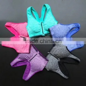 Seamless Sports Bras With Zipper Wireless Running Vest Shockproof Breathable Yoga Bra thumbnail-2