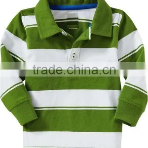 BOYS STRIPED LONG SLEEVE POLO T SHIRT thumbnail-1
