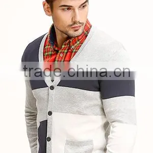 New Cool Long Sleeve Knitted V Neck Cap Sweater Men for Hot Selling thumbnail-2