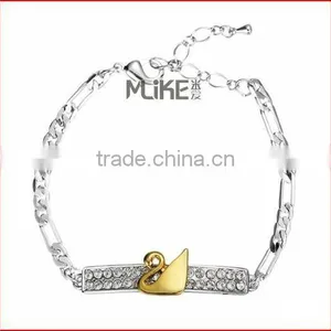 Swan Alloy Bracelet With Crystal M3008 thumbnail-1