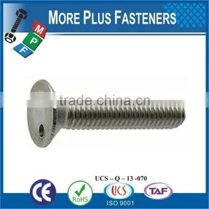 Made in Taiwan Countersunk Head Flat Head Stainless Steel Countersunk Head 2 Holes Snake Eye Security Screw thumbnail-1