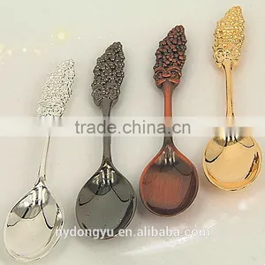 Electroplate Vintage Coffee Spoon Ice Crea Spoon/hy Zinc Alloy Creative Spoon and Fork /fancy Dessert Spoon Tableware thumbnail-4