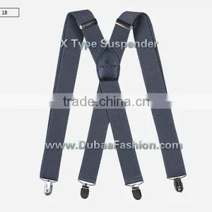 1.5" Wide Solid Color Mens Suspender X Type Undergarment Suspender Brace Casual Business thumbnail-2