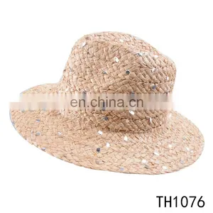 Wholesale Unisex Fashion Design Supreme Summer Raffia Panama Straw Boater Hat thumbnail-1