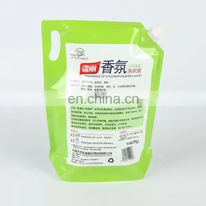 Customized Printing Stand up Reusable Laundry Detergent Packaging Spout Bag With Side Hang Hole thumbnail-2