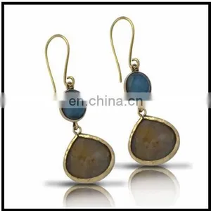 Gem Stone Earrings Stone Studded Womens Fashion Jewelry thumbnail-1