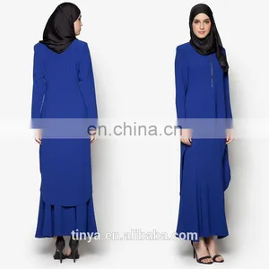 2017 Hot Sale Fashion Ladies Red Baju Kurung Moden Islamic Clothing thumbnail-2