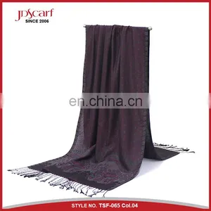 Woman Silky Polyester Scarf Viscose Jacquard Wholesale Scarf Hijab thumbnail-4