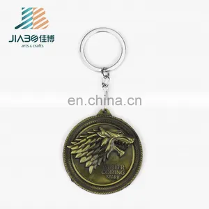 Game of Thrones Keychain House Stark Key Chain Song Of Ice And Fire Key Rings Holder Souvenir For Gift Chaveiro Men Jewelry thumbnail-1