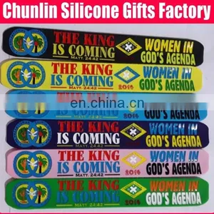 Custom Silicone Slap Bracelets for Football Team thumbnail-3
