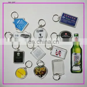 Rectangle Shape Plastic Clear Transparent Blank Photo Insert Acrylic Keychain thumbnail-1