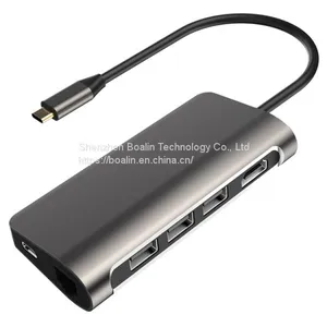 BL-U603 TYPE-C TO USB3.0x3+HDMI+RJ45+PD+SD/TF HUB 8 in 1 thumbnail-3